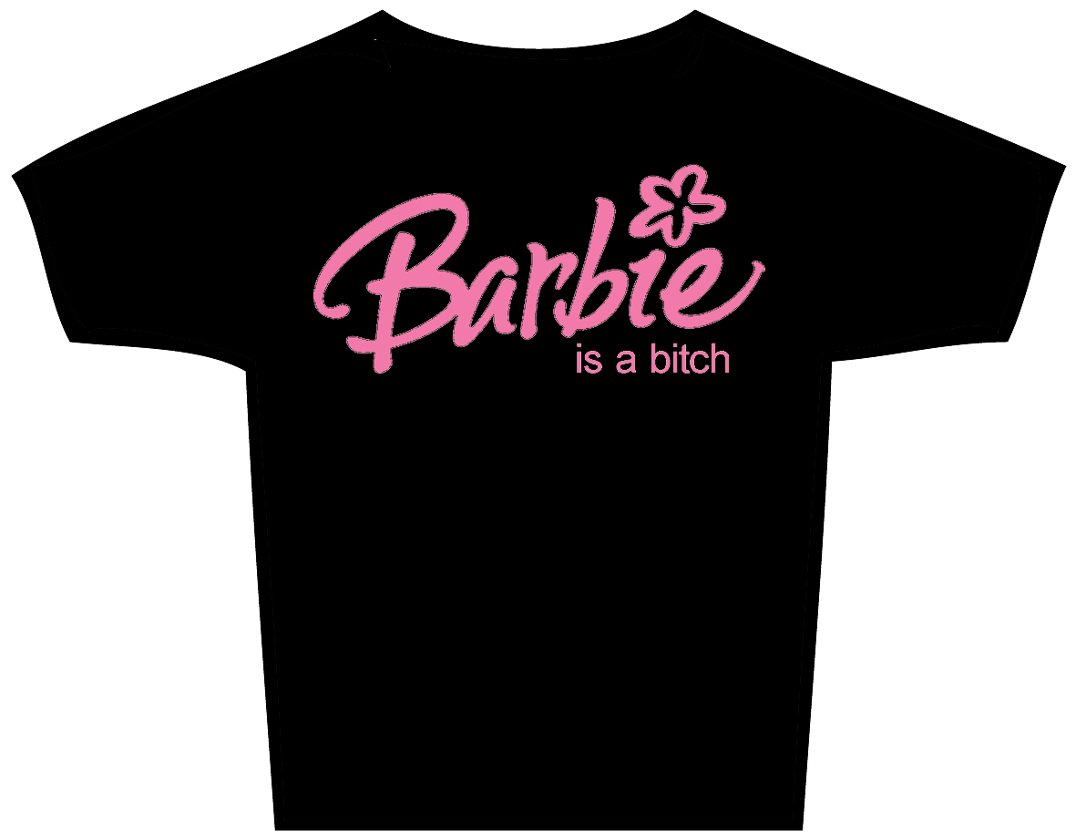 T-Shirt "barbie is a bitch" - Klik op de afbeelding om het venster te sluiten